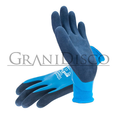 Guante Azul Impermeable Latex Elastico T.09