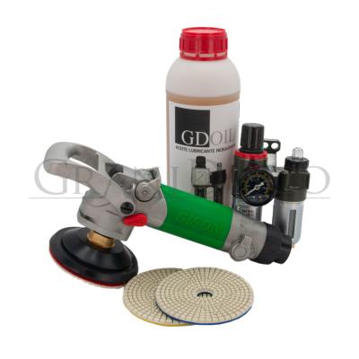 Pack Pulido con Agua - Pulidora Aire Gison + Juego Lijas 3 Pasos + Plato Velcro + Filtro Regulador/Lubricador
